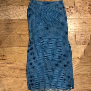 Tory Burch Long Eyelet Skirt with side slit